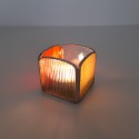 Photophore: en vitrail Tiffany: "CARRE" jaune et orange