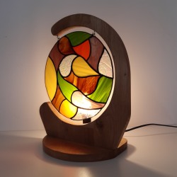 Le gong: lampe en vitrail Tiffany