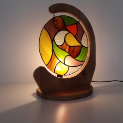 Lampe en vitrail Tiffany : "Le GONG"