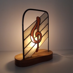 Lampe en vitrail Tiffany: La CLE DE SOL