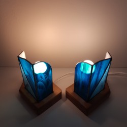 Duo: lampes de chevet en vitrail Tiffany