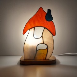 Maisonnette: lampe en vitrail Tiffany