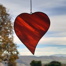 Coeur: mobile à suspendre- rouge/orangé
