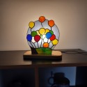 Echappée de Ballons : lampe en vitrail méthode Tiffany