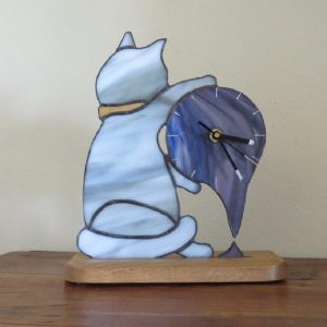 Horloge vitrail Tiffany : Le temps s'écoule