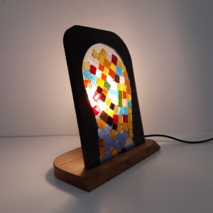 Lampe en vitrail à verres flottants : Mosaïque