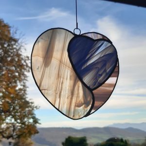 Mobile à suspendre : coeur bleu, blanc, rose"