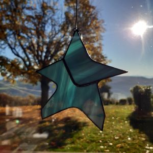 Mobile à suspendre : étoile bleu marbré