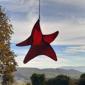 Mobile en Tiffany, à suspendre : étoile rouge