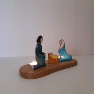 Photophore en vitrail : La nativité en toute simplicité