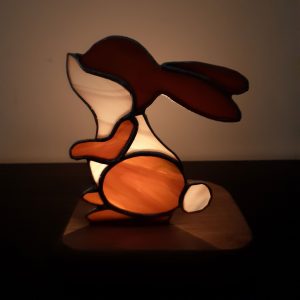 Photophore en vitrail Tiffany: Jeannot lapin