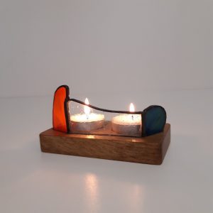 Photophore en vitrail Tiffany : Patriote