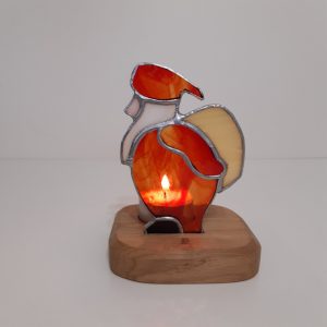 Photophore en vitrail Tiffany : Père Noël