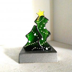 Photophore en vitrail Tiffany : Sapin à l'étoile