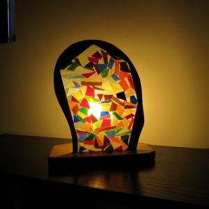 Lampe vitrail verres flottants : Méli-mélo