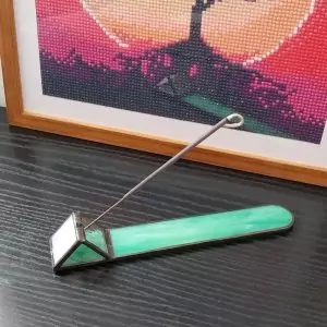 Support brule encens, N° 1, vert, vitrail Tiffany