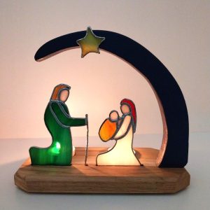 Photophore Tiffany, crèche: en toute simplicité