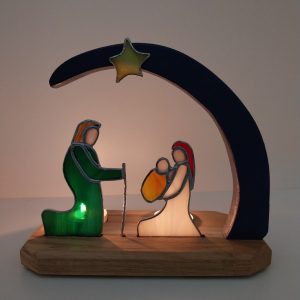 Photophore Tiffany, crèche: en toute simplicité